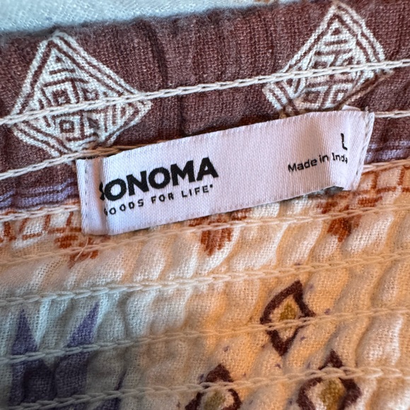 Sonoma Geometric Southwestern Print linen blend Midi Dress Large - Picture 8 of 10